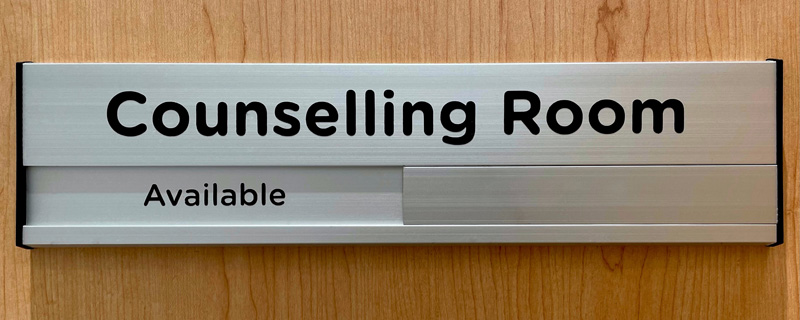 Engraved sliding sign